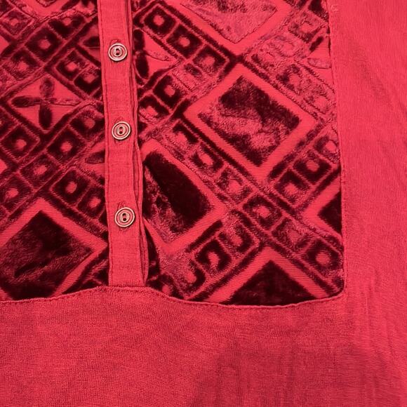 Lucky Brand Bourbon Velvet Henley shirt top size Medium - Picture 4 of 7